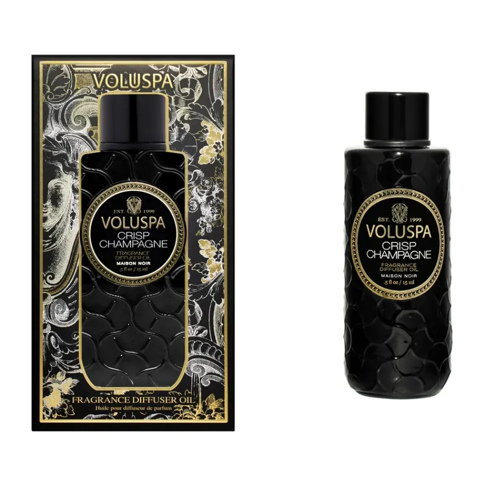 Voluspa Maison Noir Ultrasonic Diffuser Oil 15 ml, Crisp Champagne Black