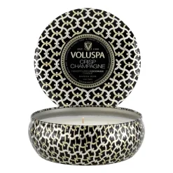 Voluspa Maison Noir 3-wick Tin scented 40 hours, Crisp Champagne Gold-colouredBlack Discount