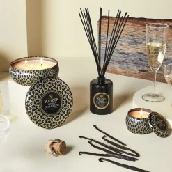 Voluspa Maison Noir 3-wick Tin scented 40 hours, Crisp Champagne Gold-colouredBlack Discount