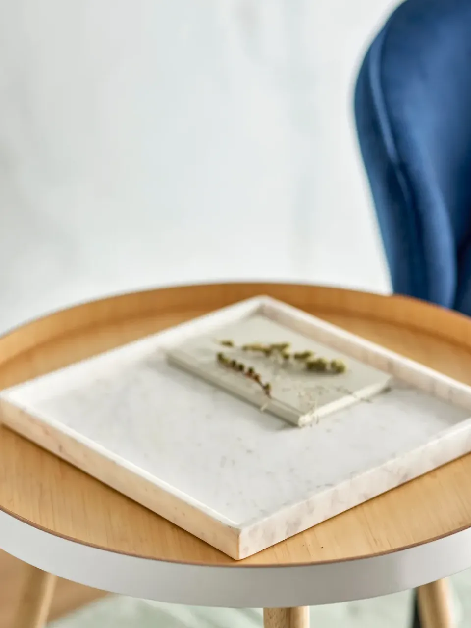 Bloomingville Majsa decorative tray 35x35 cm, marble White Hot