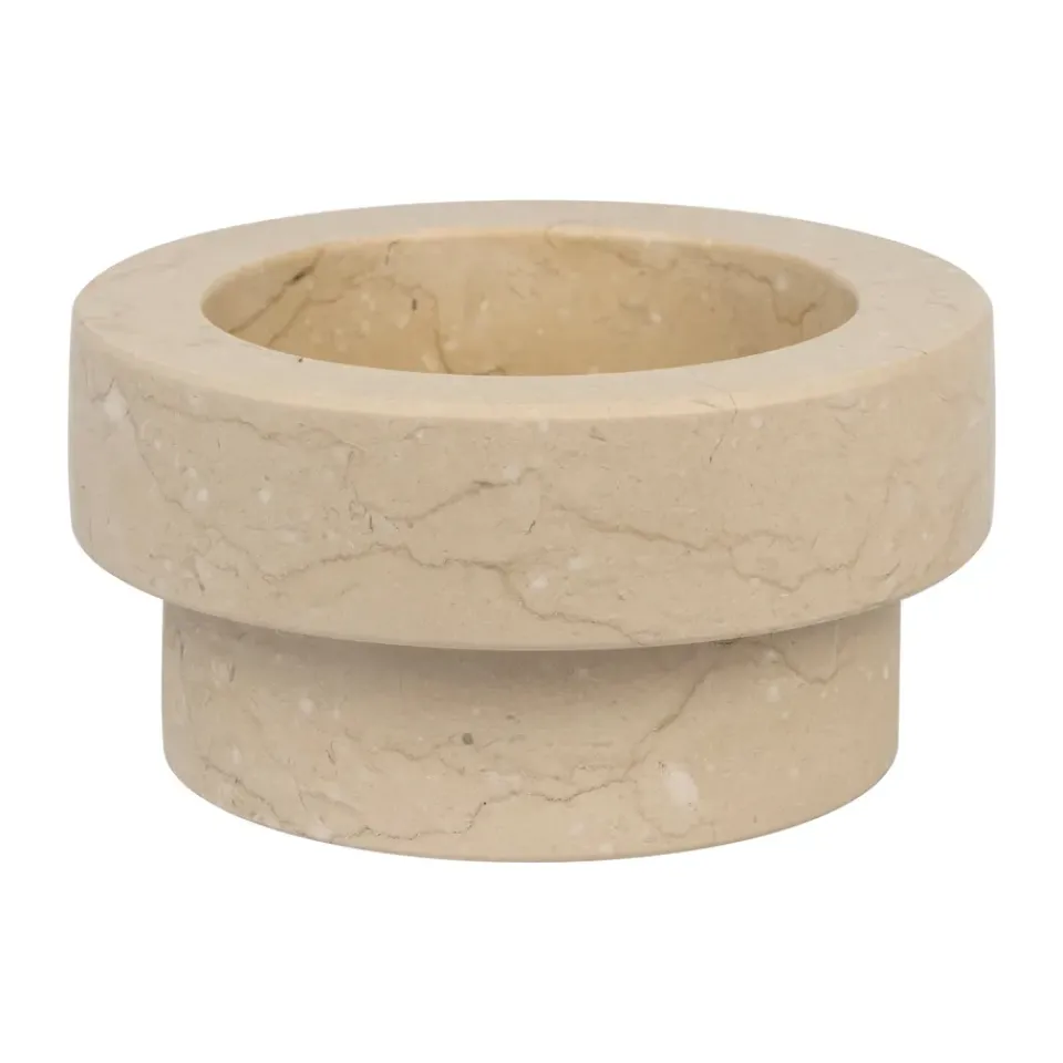 Mette Ditmer Marble candle holder for block candle 5 cm, Sand Beige Outlet