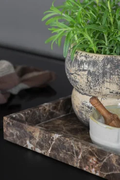 Mette Ditmer Marble decoration tray large 30x40 cm, Brown Sale