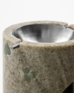 Meraki Marble oil burner, Beige, silver finish BeigeSilver-coloured