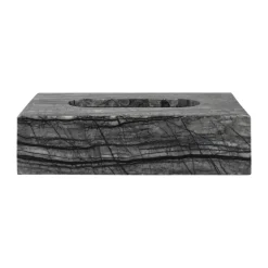 Mette Ditmer Marble tissue box 14x25.5 cm, Black-Grey BlackGrey Discount