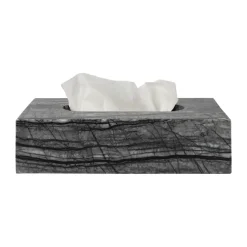 Mette Ditmer Marble tissue box 14x25.5 cm, Black-Grey BlackGrey Discount