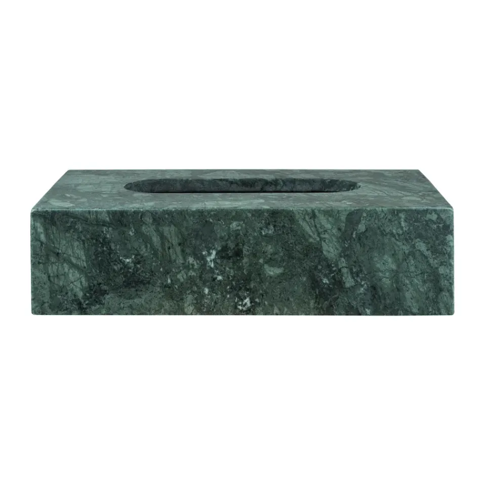 Mette Ditmer Marble tissue box 14x25.5 cm, Dark forest Green Hot