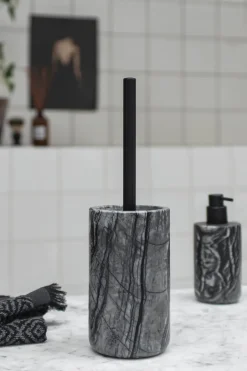 Mette Ditmer Marble toilet brush 36 cm, Black-Grey BlackGrey Online