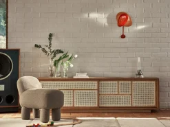 Design House Stockholm Mellow Clock wall clock, Red Hot