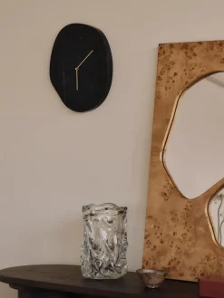 Ferm Living Melt wall clock 28x33 cm, marble Black New