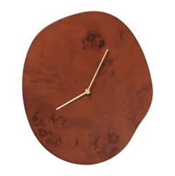 Ferm Living Melt wall clock 28x33 cm, Dark stained burl Brown Best