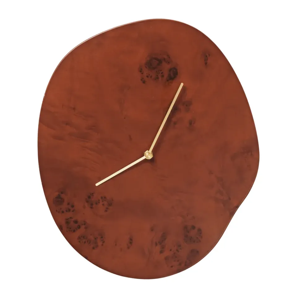 Ferm Living Melt wall clock 28x33 cm, Dark stained burl Brown Best