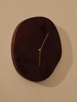 Ferm Living Melt wall clock 28x33 cm, Dark stained burl Brown Best