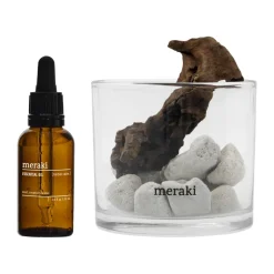 Meraki diffuser lava stone and wood incl. oil, Herbal calm, White New