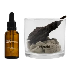 Meraki diffuser lava stone and wood incl. oil, Amber dust, Black Best