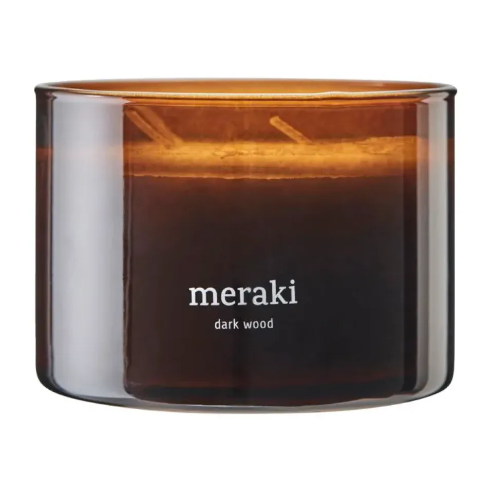 Meraki scented candle, 60 hours, Dark wood Brown Outlet