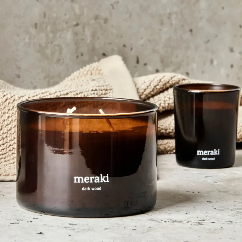 Meraki scented candle, 60 hours, Dark wood Brown Outlet