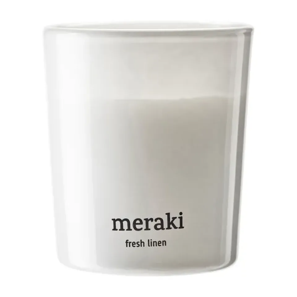 Meraki scented candles 12 hours 2-pack, Fresh Linen White Outlet