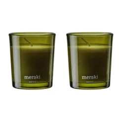Meraki scented candles 12 hours 2-pack, Oud leaf Green Discount