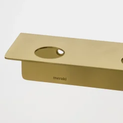Meraki shelf with bottle hanger and hook, Brushed brass finish Gold-coloured Discount