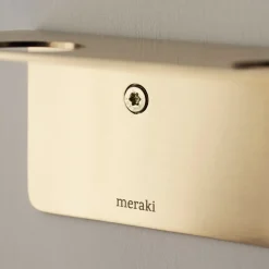 Meraki shelf with bottle hanger and hook, Brushed brass finish Gold-coloured Discount