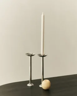 Louise Roe Metal champagne candlestick 28 cm, Stainless steel Silver-coloured Hot