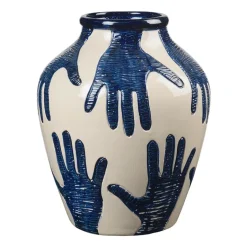 Broste Copenhagen Mime vase 40 cm, Intense blue-rainy day BlueBeige Best