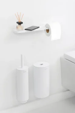 Brabantia MindSet Toilet paper holder with shelf, Mineral Fresh White Outlet