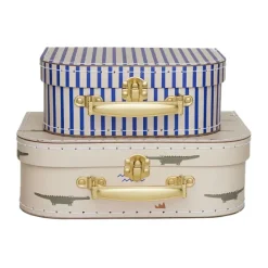 OYOY Mini crocodile & stripes suitcase set, Beige Sale