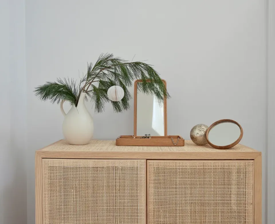 Spring Copenhagen Mirror with jewellery box 32 cm, Oak Brown Discount