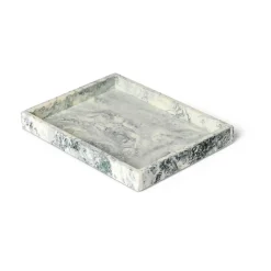 Ferm Living Mist decorative tray 15x20 cm, Emerald-off white Grey Discount
