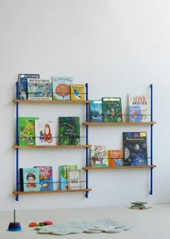 MOEBE magazine rack, Oak- Blue Sale