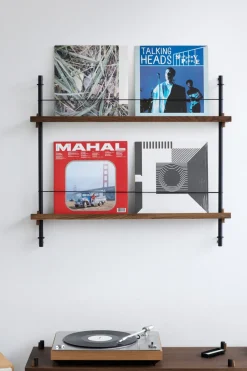 MOEBE magazine rack, Smoked oak- Blue