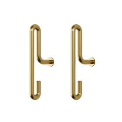 MOEBE wall hook small 2- pack, matte gold Gold-coloured Hot
