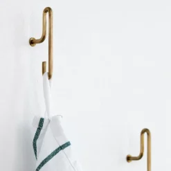 MOEBE wall hook small 2- pack, matte gold Gold-coloured Hot