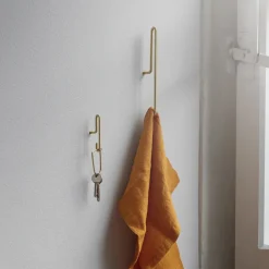 MOEBE wall hook small 2- pack, matte gold Gold-coloured Hot