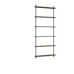 MOEBE wall shelving ws.200.1, Smoked oak-black Brown Discount