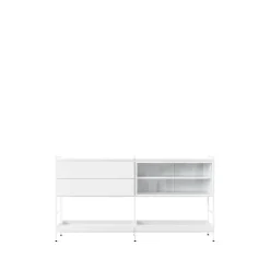 Zweed Molto Medium side table, , 2 sections with display case White New