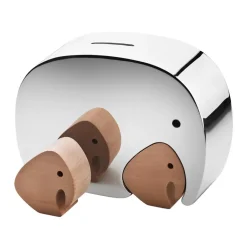 Georg Jensen Moneyphant moneybox with twins, 12.6 cm GreySilver-coloured Best