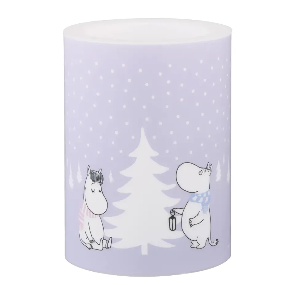 Muurla Moomin block candle LED 10 cm, Snowfall Purple New