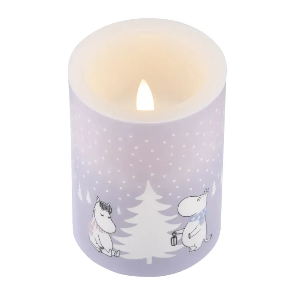 Muurla Moomin block candle LED 10 cm, Snowfall Purple New