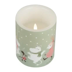 Muurla Moomin block candle LED 12,5 cm, Festive spirits Green Discount