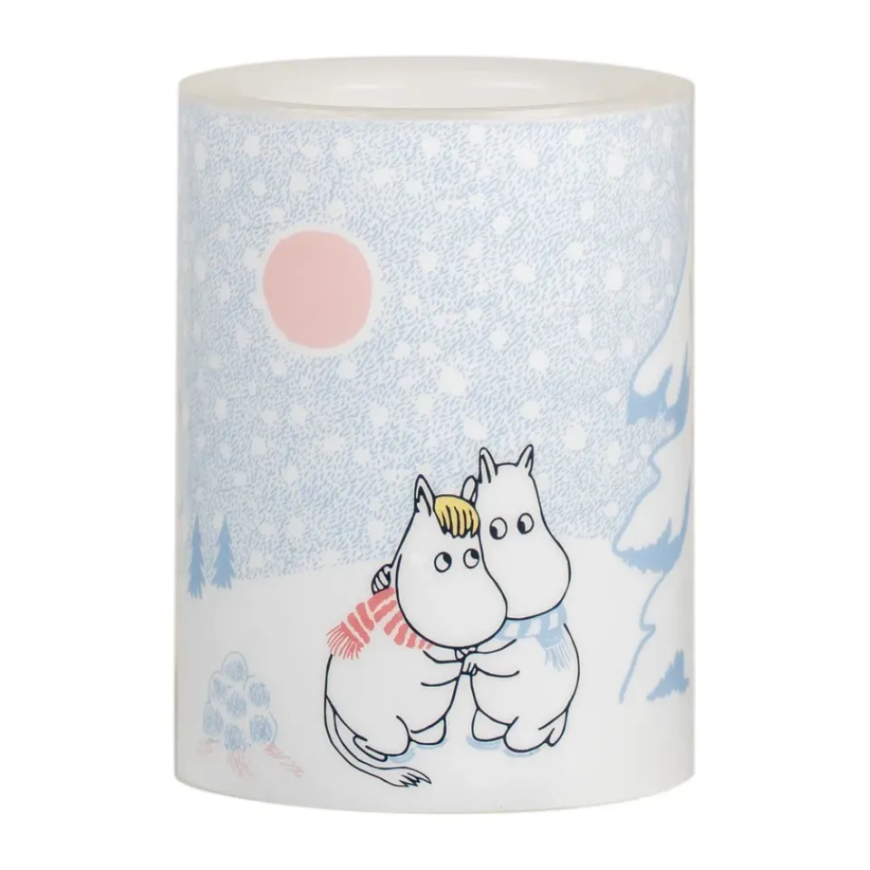Muurla Moomin block candle LED 10 cm, Let it snow White Outlet