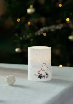 Muurla Moomin block candle LED 10 cm, Let it snow White Outlet
