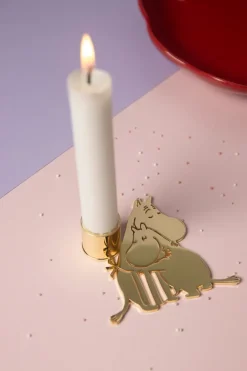 Pluto Design Moomin love candle holder, Gold Gold-coloured Best