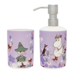 Moomin Arabia Moomin soap dispenser and toothbrush holder, Flower garden Multi New