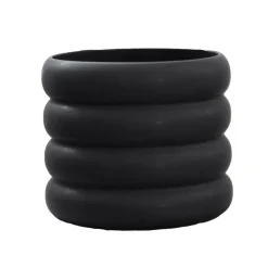 DBKD Mud flower pot , Medium, Ø 14 cm Black Hot