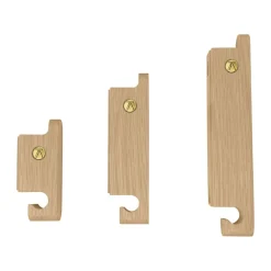 Andersen Furniture Multi Hooks hook set of 3, Oak Brown New