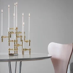 STOFF Nagel candle holder, brass Gold-coloured Outlet