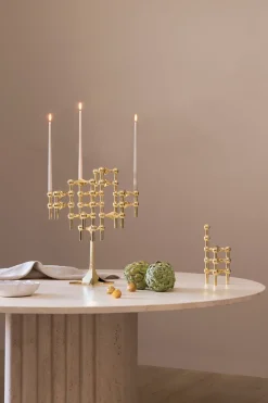 STOFF Nagel candle holder, brass Gold-coloured Outlet