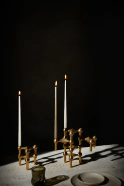 STOFF Nagel candle holder, brass Gold-coloured Outlet